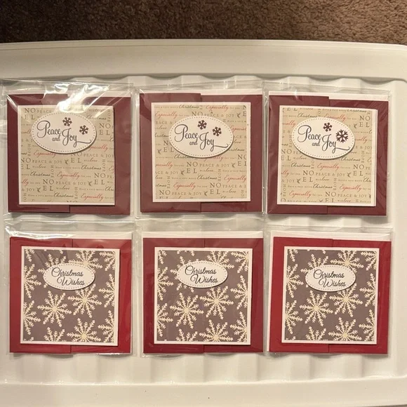 6 Elegant Handmade Holiday Cards Set - Tri-fold. Beautiful! - Picture 4 of 6
